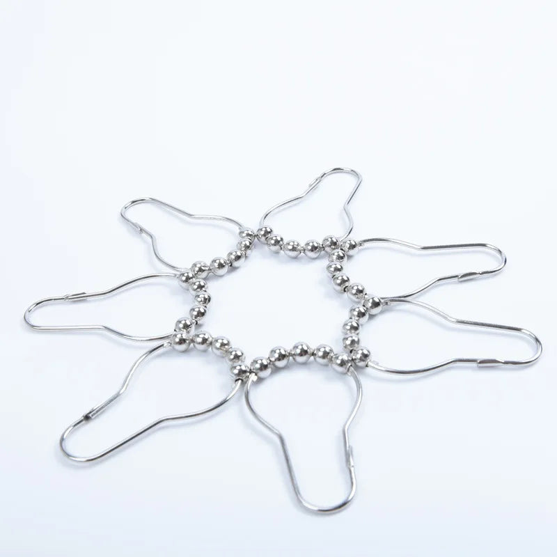 Anillos Metálicos para Cortina de Baño con Rodillos (12 piezas)
