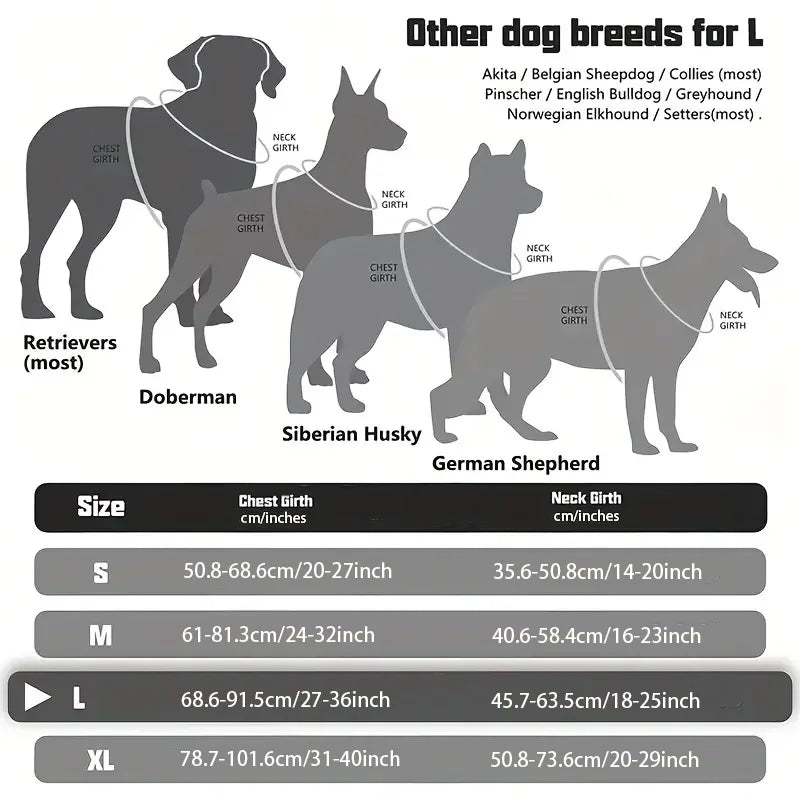 Arnés Táctico para Perro Antitirones Ajustable con Asa - Asa de Control