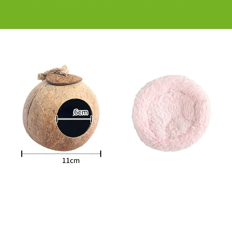 Casa Colgante de Coco para Hámster y Mascotas Pequeñas