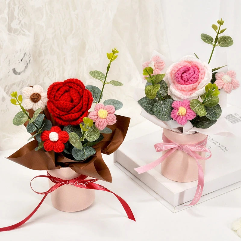 Ramo de Flores Tejidas a Crochet