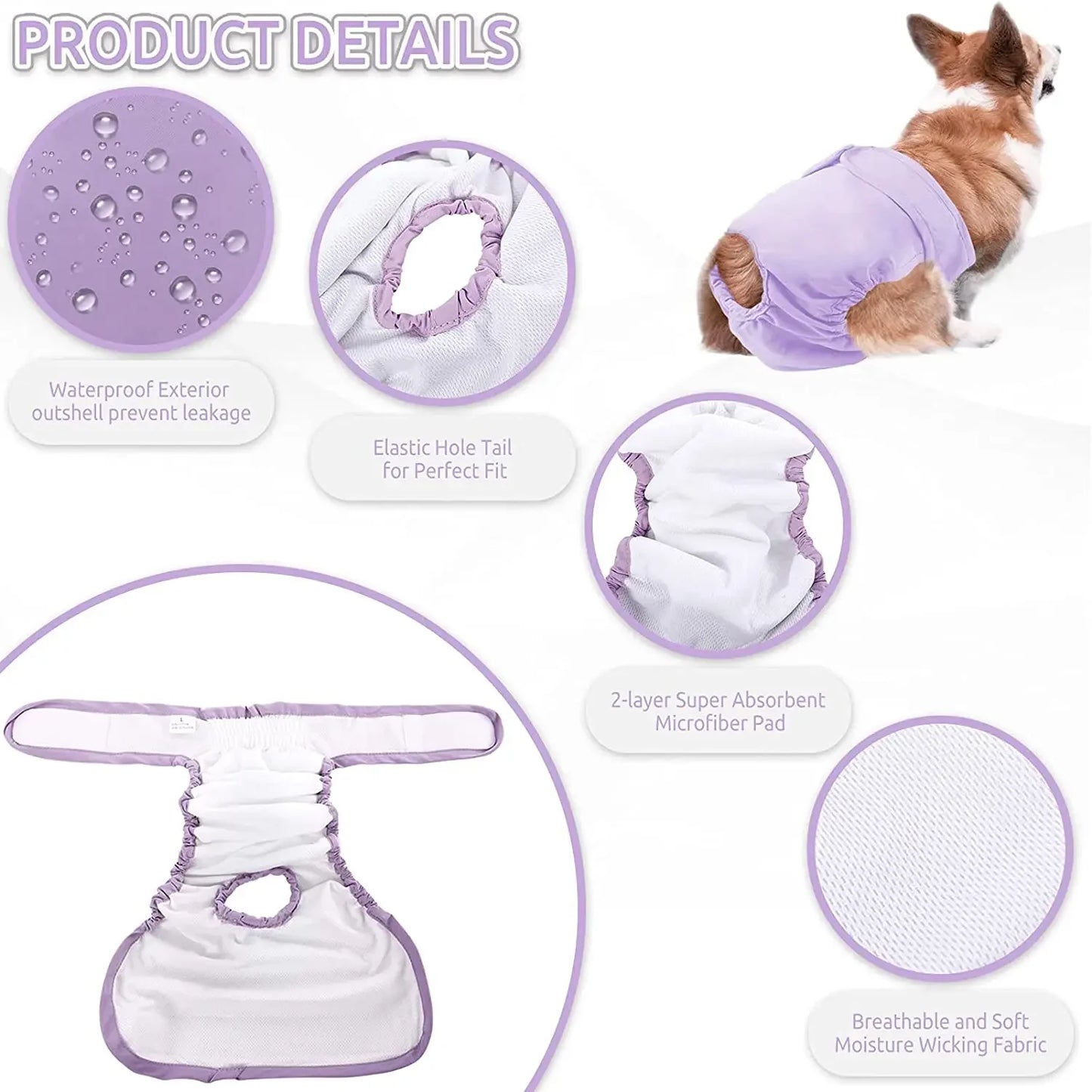 Pañal Reutilizable para Perros Hembras