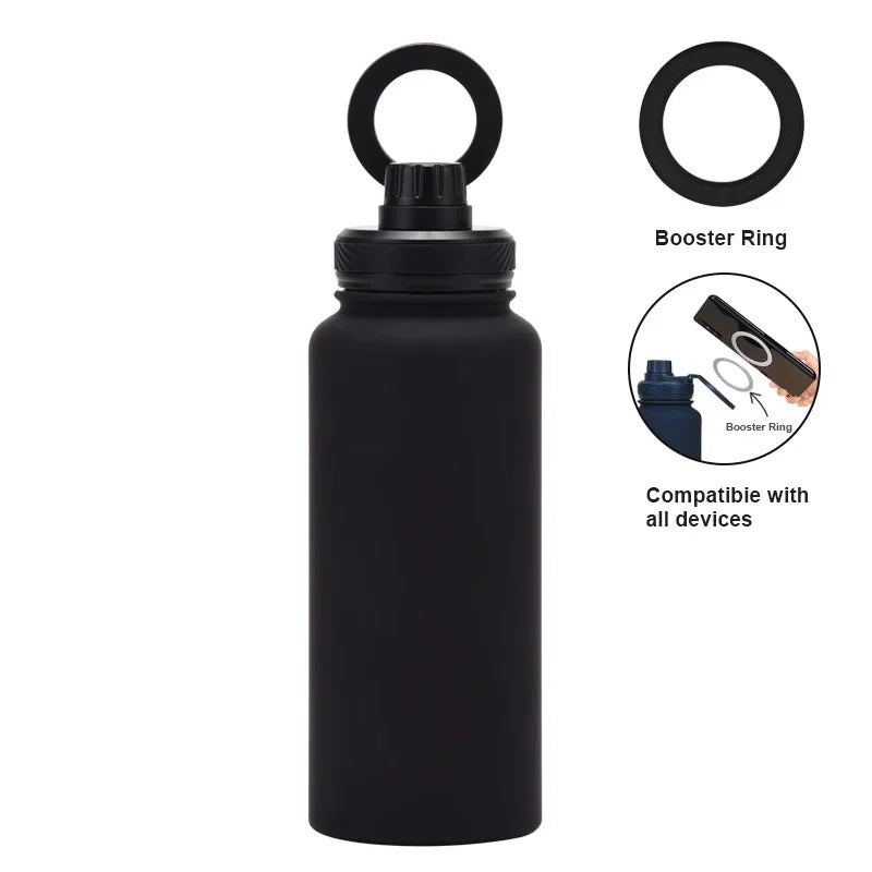 Botella Térmica con Soporte Magnético para Celular (1000 ml)
