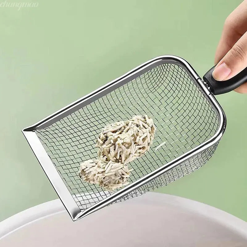 Pala de Acero Inoxidable para Arena de Gato