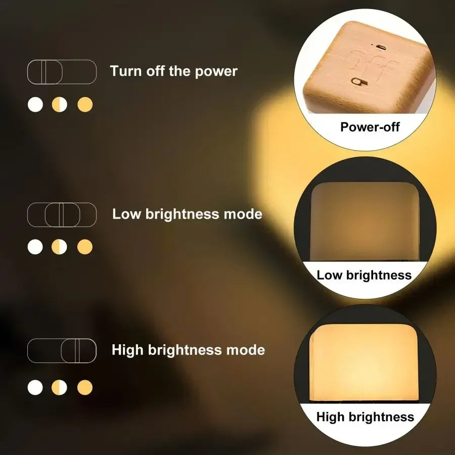 Lámpara Nocturna LED Recargable con Temporizador
