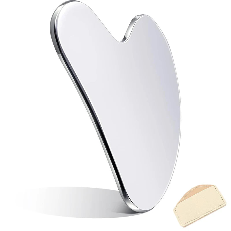 Gua Sha de Acero Inoxidable para Masaje Facial | Herramienta de Lifting y Cuidado de la Piel