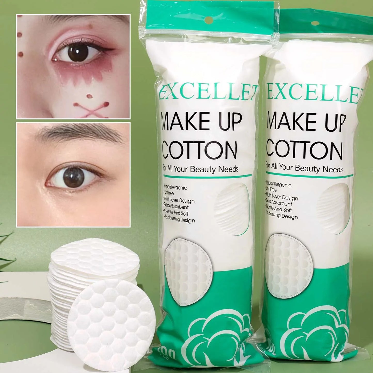 Cotton Pads Desmaquillantes 200pcs | Discos de Algodón para Remover Maquillaje