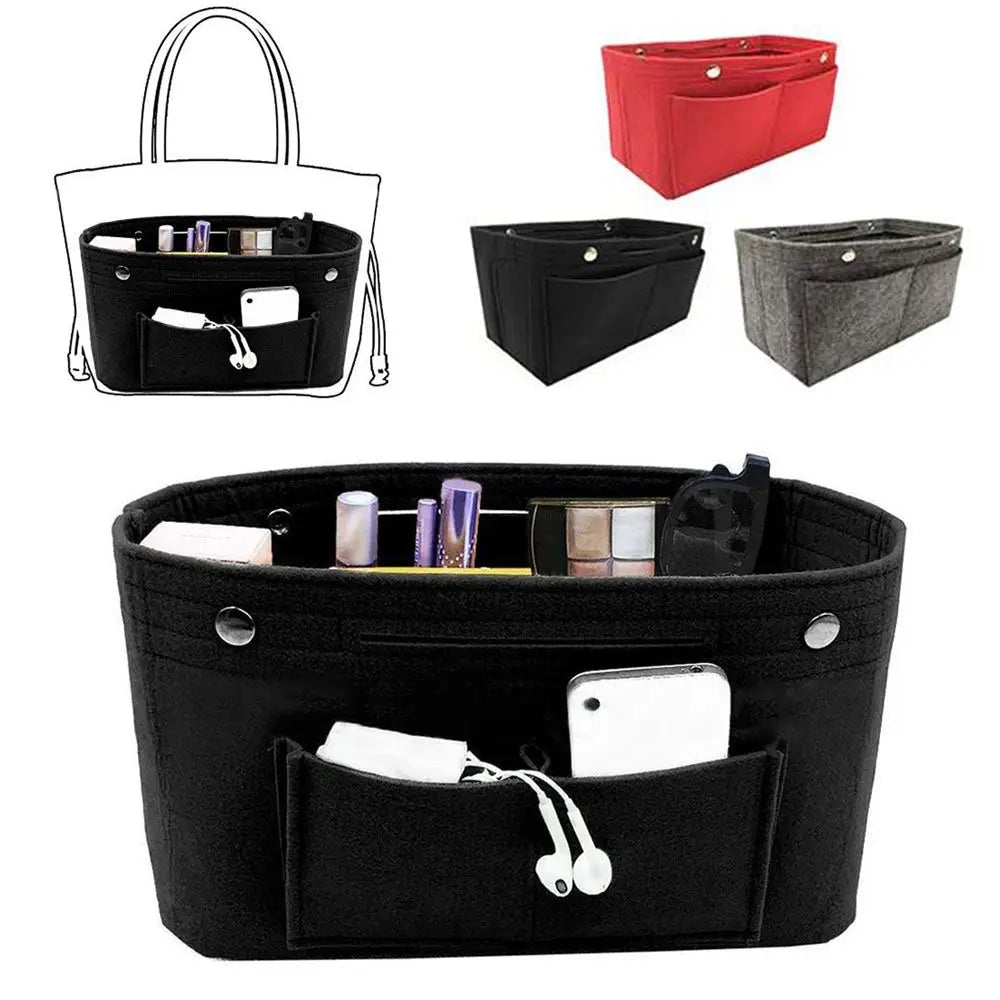 Bolsa Organizadora para Bolso con Bolsillos de Fieltro con Compartimentos