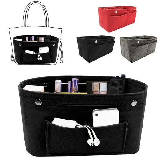 Bolsa Organizadora para Bolso con Bolsillos de Fieltro con Compartimentos