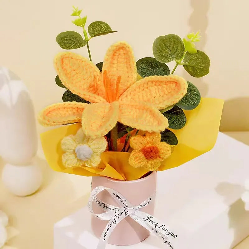 Ramo de Flores Tejidas a Crochet