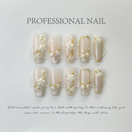 Uñas Postizas con Adhesivos | Set de Press On Nails para Nail Art