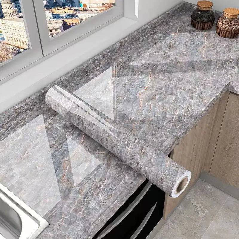 Vinil Adhesivo para Cocina Tipo Mármol Impermeable | Protector para Encimeras y Muebles