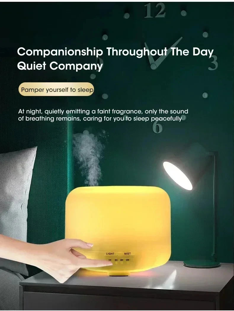 Humidificador y Difusor de Aroma 500ml con Luz LED – Difusor Ultrasónico USB