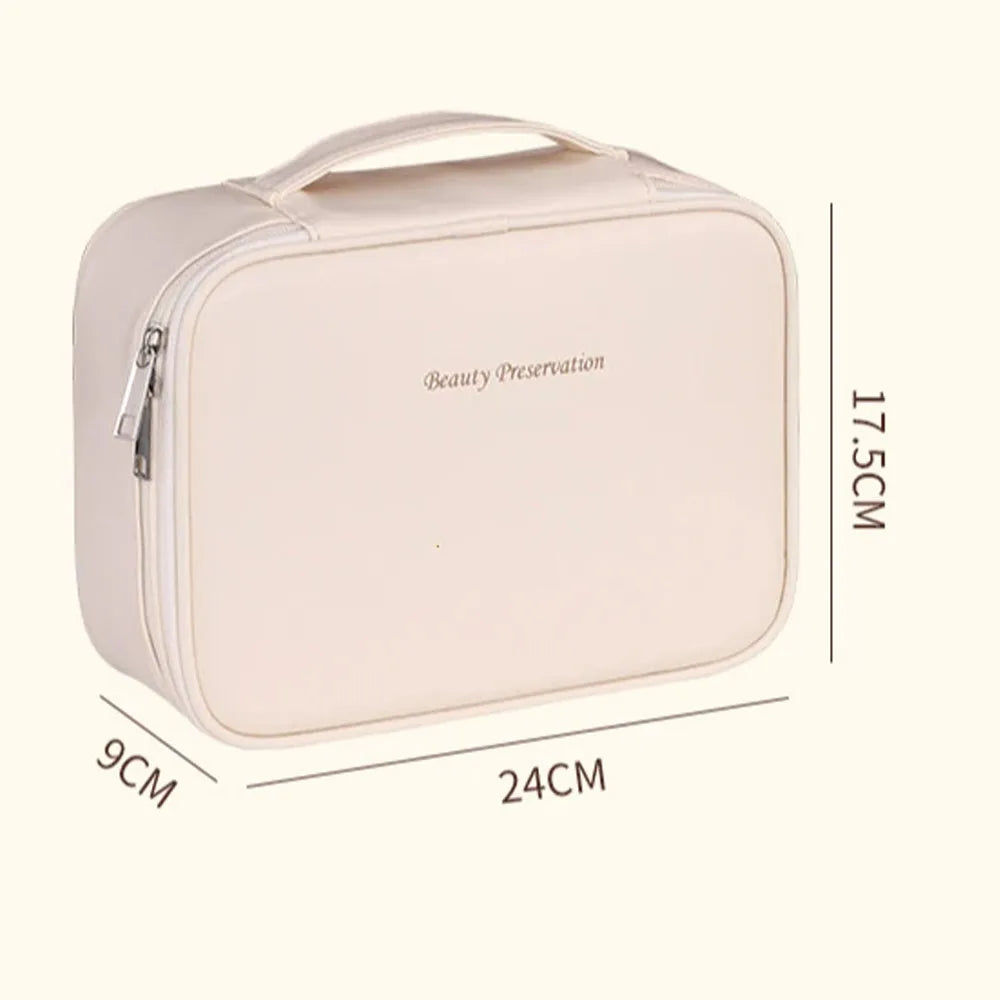Organizador de Maquillaje Portátil de Doble Capa – Estuche de Viaje