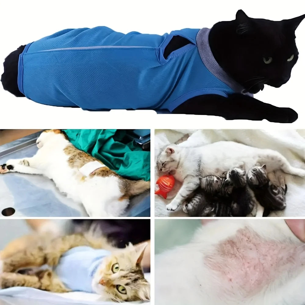 Traje Postoperatorio para Gatos Cómodo y Ajustable - Ropa de Recuperación pets