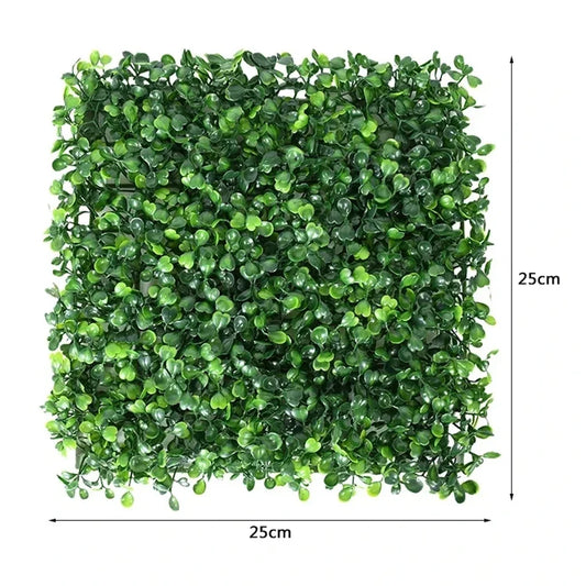 Panel de Plantas Artificiales para Pared 25x25 cm - Hojas Artificiales para Jardín