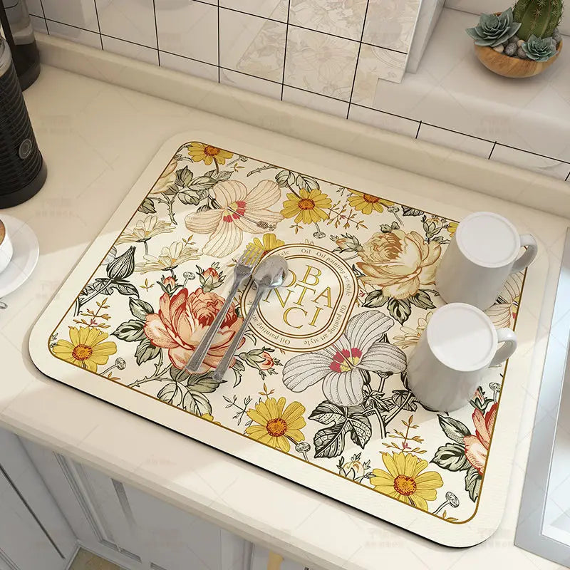 Alfombrilla de Secado Rápido para Baño y Cocina - Base de Goma Antideslizante