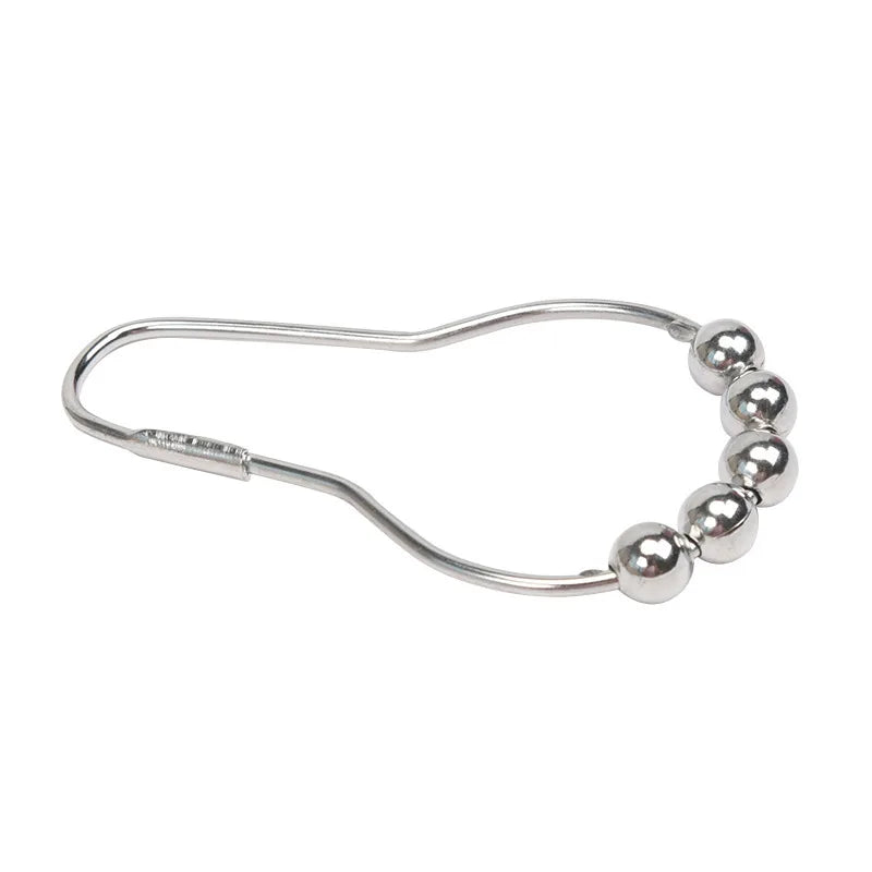 Anillos Metálicos para Cortina de Baño con Rodillos (12 piezas)