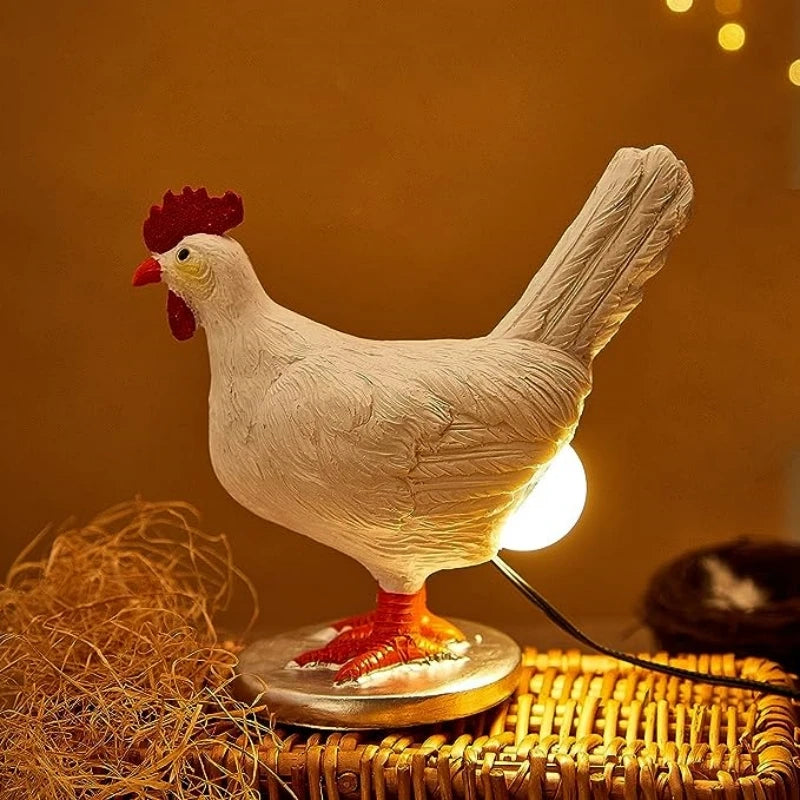 Lámpara de Mesa Animal Pollo LED – Decoración Funny para Habitación