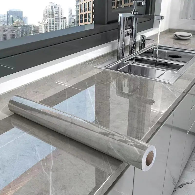 Vinil Adhesivo para Cocina Tipo Mármol Impermeable | Protector para Encimeras y Muebles