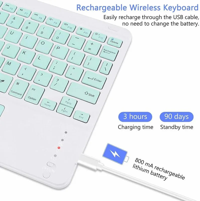 Teclado Bluetooth 10 Pulgadas para iPad y Tablet – Compacto Español/Inglés