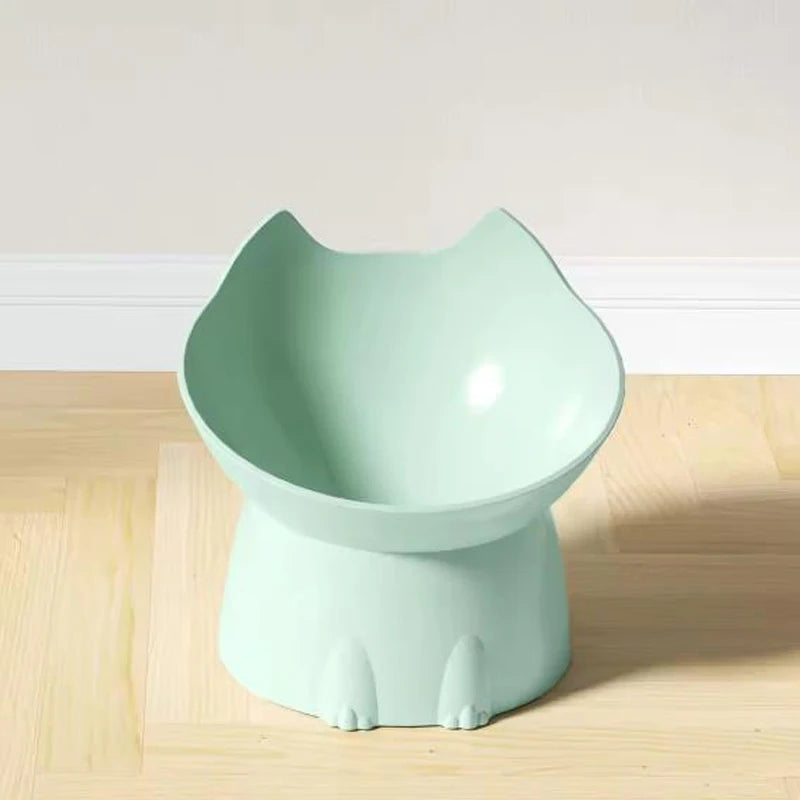 Plato Elevado para Gatos con Protección de Cuello - Diseño Orejas Antivuelco