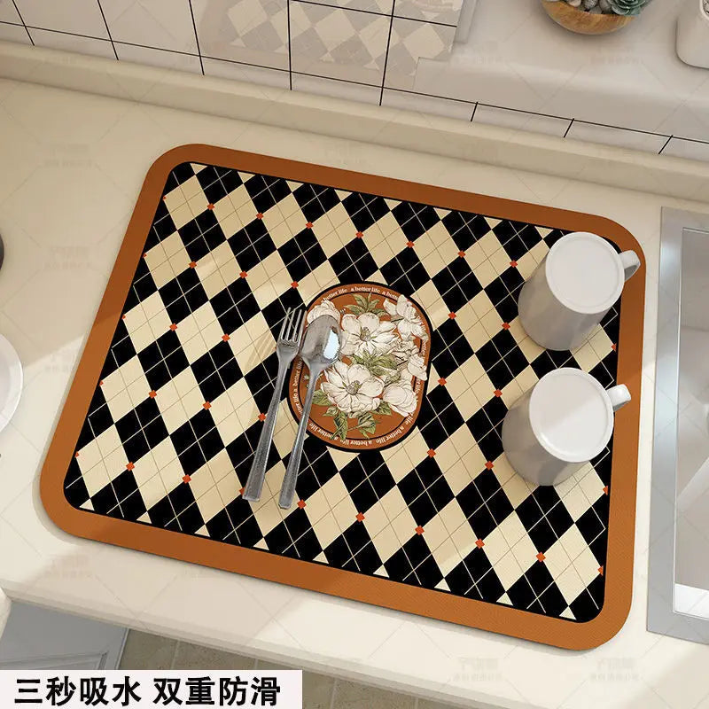 Alfombrilla de Secado Rápido para Baño y Cocina - Base de Goma Antideslizante
