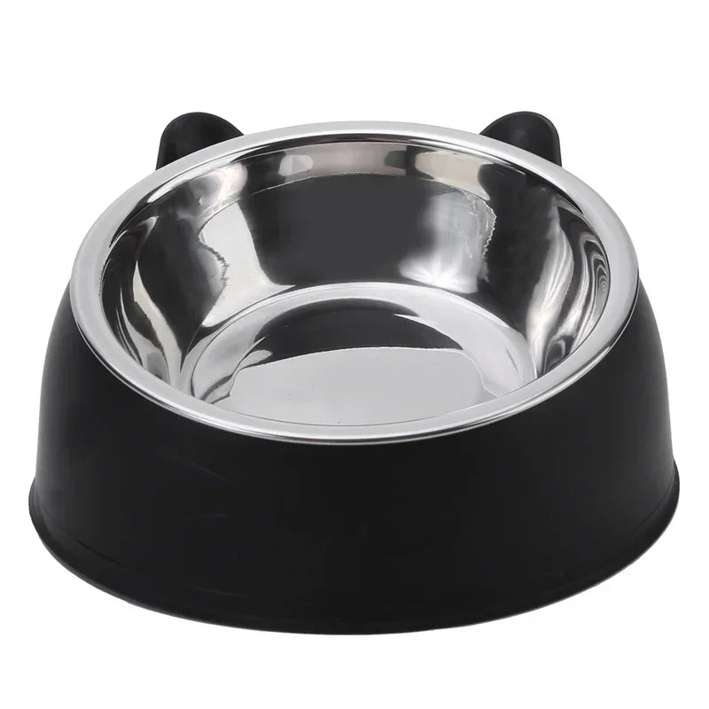 Comedero Inclinado para Gatos con Plato de Acero Inoxidable - Base Antideslizante