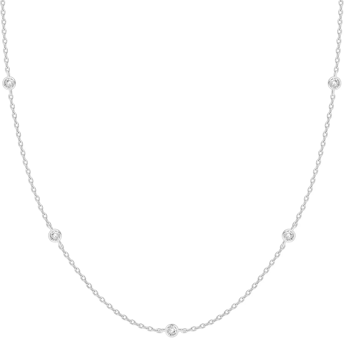 Collar Minimalista con Zirconias Brillantes Chapado en Oro