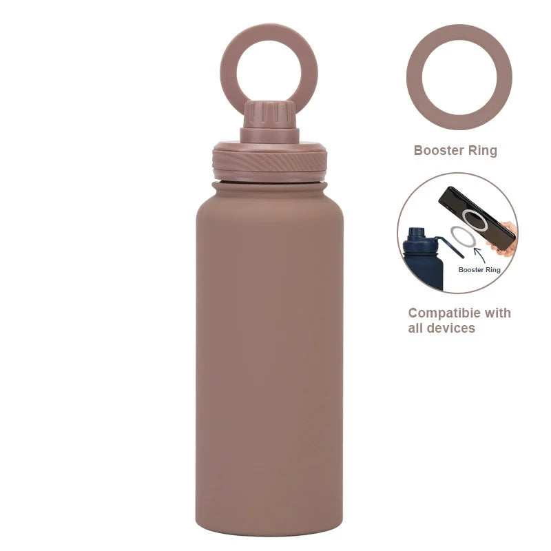 Botella Térmica con Soporte Magnético para Celular (1000 ml)