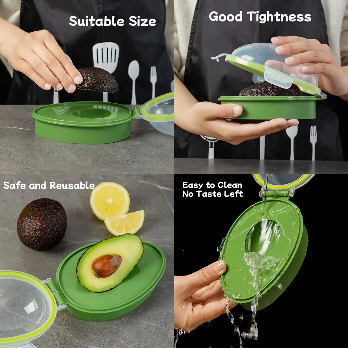 Contenedor de Aguacate Reutilizable - Organizador de Frutas con Rebanador