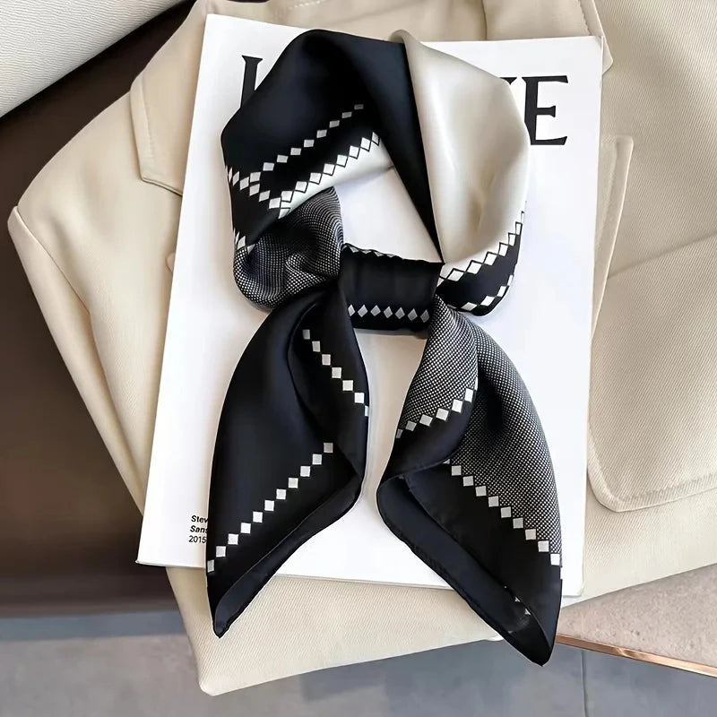 Pañuelo Elegante Tipo Seda Cuadrado para Mujer - Estilo Chic