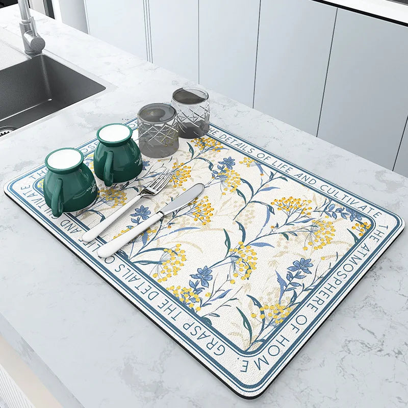 Alfombrilla de Secado Rápido para Baño y Cocina - Base de Goma Antideslizante