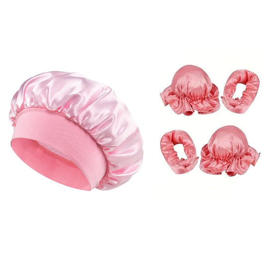 Kit Rizador Sin Calor con Gorro Satinado – Ondas Mientras Duermes, Rizos Naturales