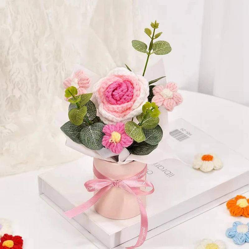 Ramo de Flores Tejidas a Crochet