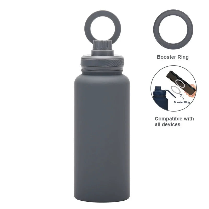 Botella Térmica con Soporte Magnético para Celular (1000 ml)