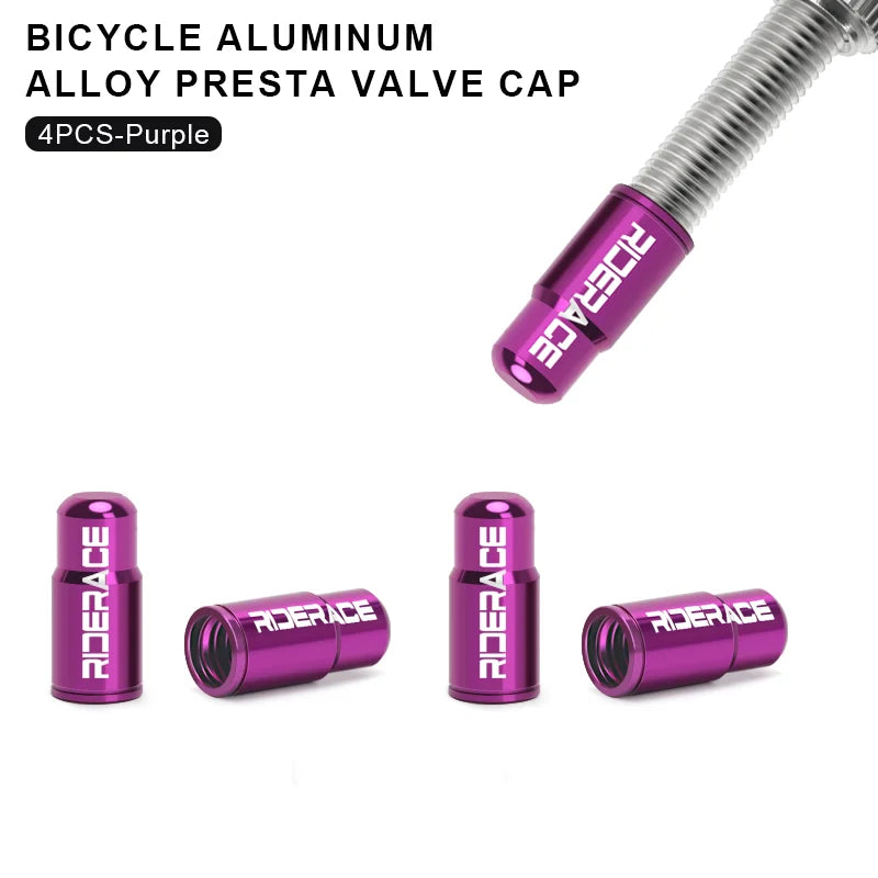 Tapas de Válvula Presta RIDERACE - Aleación de Aluminio CNC para MTB