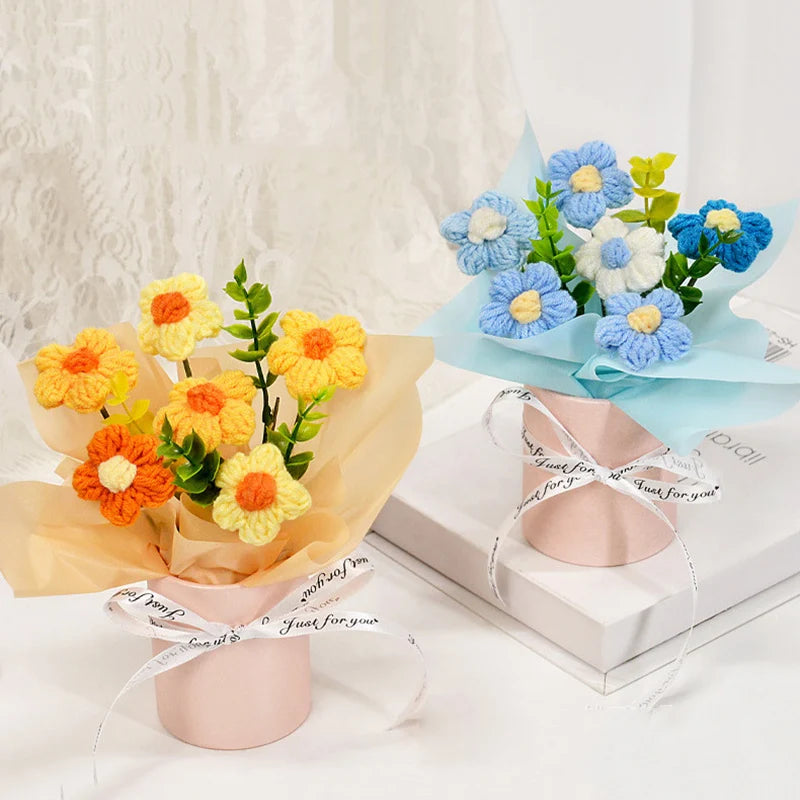 Ramo de Flores Tejidas a Crochet