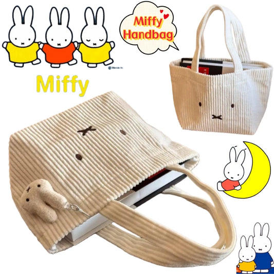 Bolso de Mano Miffy de Pana Bordado - Handbag Estilo Anime Kawaii