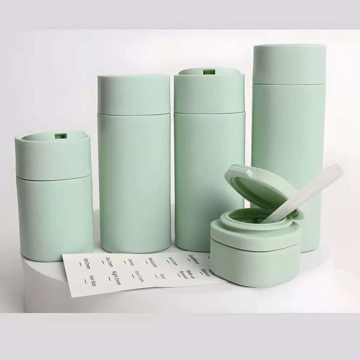 Set de Envases para Viaje 5 Piezas Botellas Reutilizables Porta Cosméticos Recargables Kit de Viaje loción, limpiador, shampoo