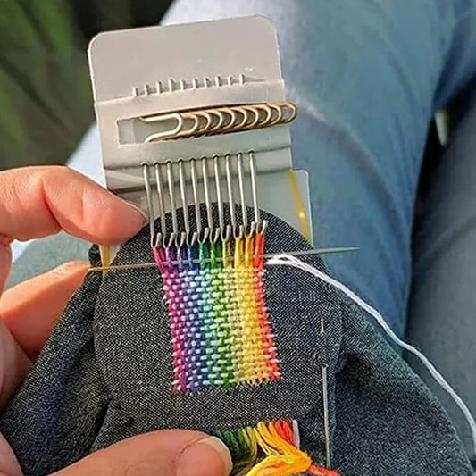 Heramienta de Costura y Tejido Creativo - Mini Loom Tool para Patching