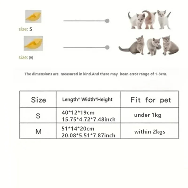 Cama para Gatos en Forma de Plátano – Cama Suave Tipo Refugio para Mascotas