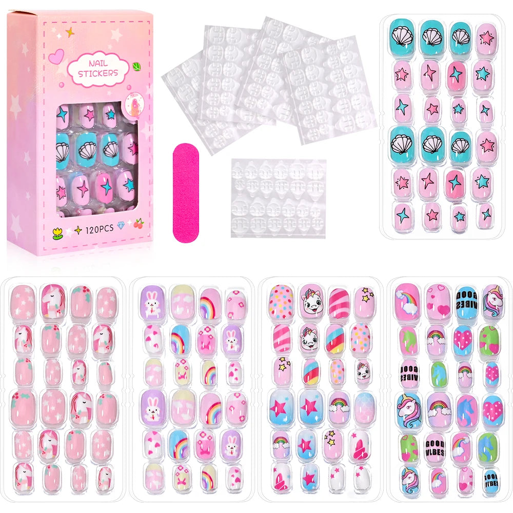 Set de Uñas Postizas Kawaii para Niñas