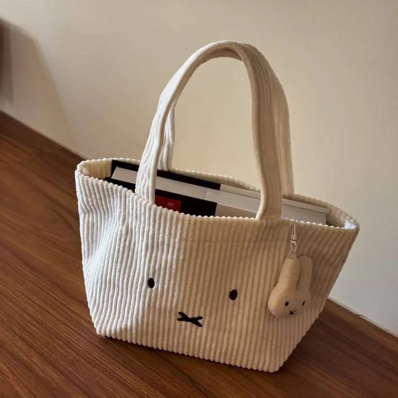 Bolso de Mano Miffy de Pana Bordado - Handbag Estilo Anime Kawaii
