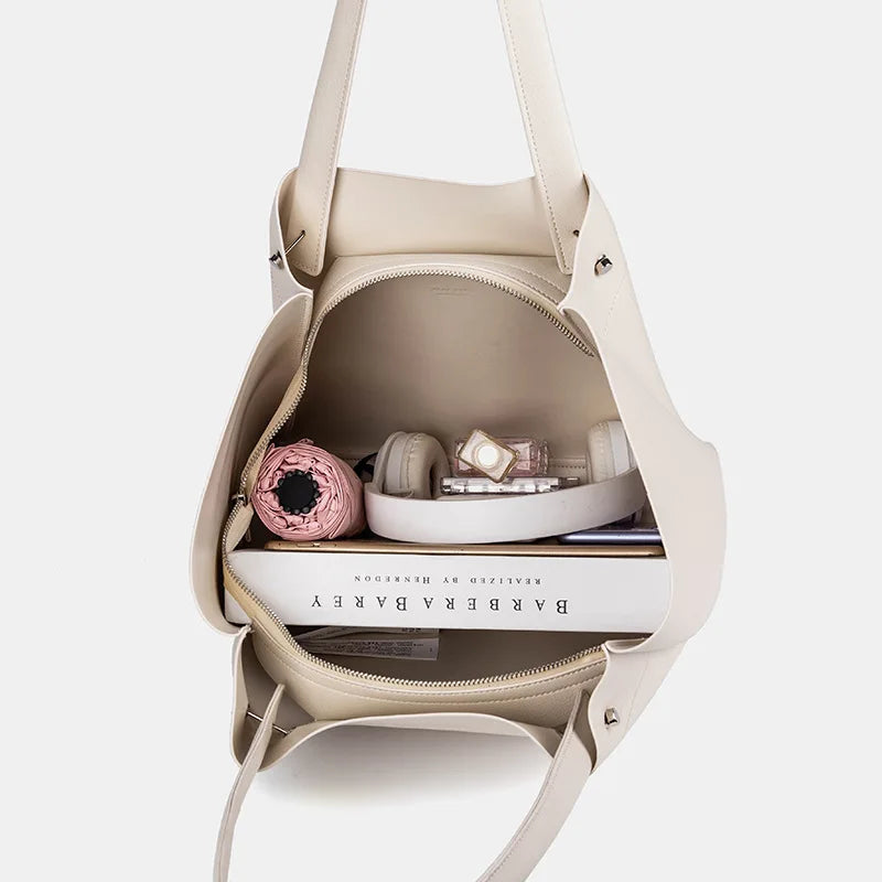Bolsa de Hombro Mujer Estilo Casual – Tote Amplia con Zipper