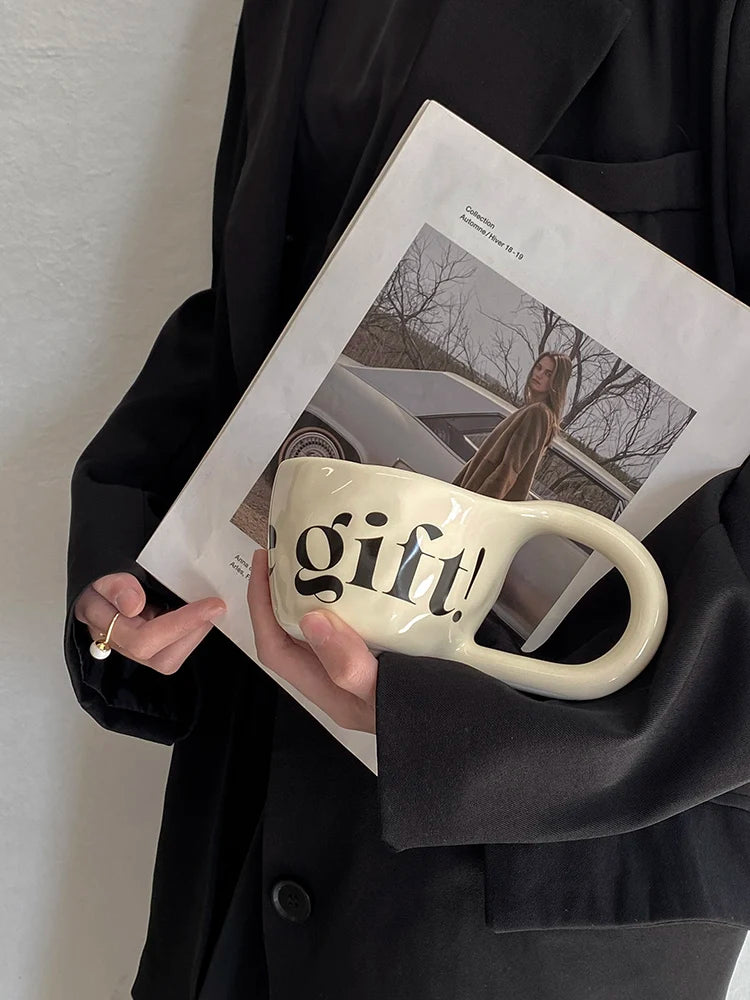 Mug de Café Hand-Pinched de Gran Capacidad - Estética High-Value