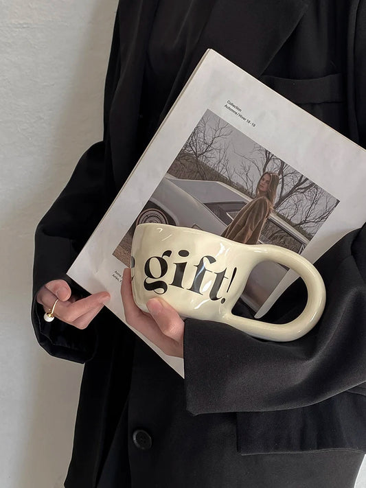 Mug de Café Hand-Pinched de Gran Capacidad - Estética High-Value