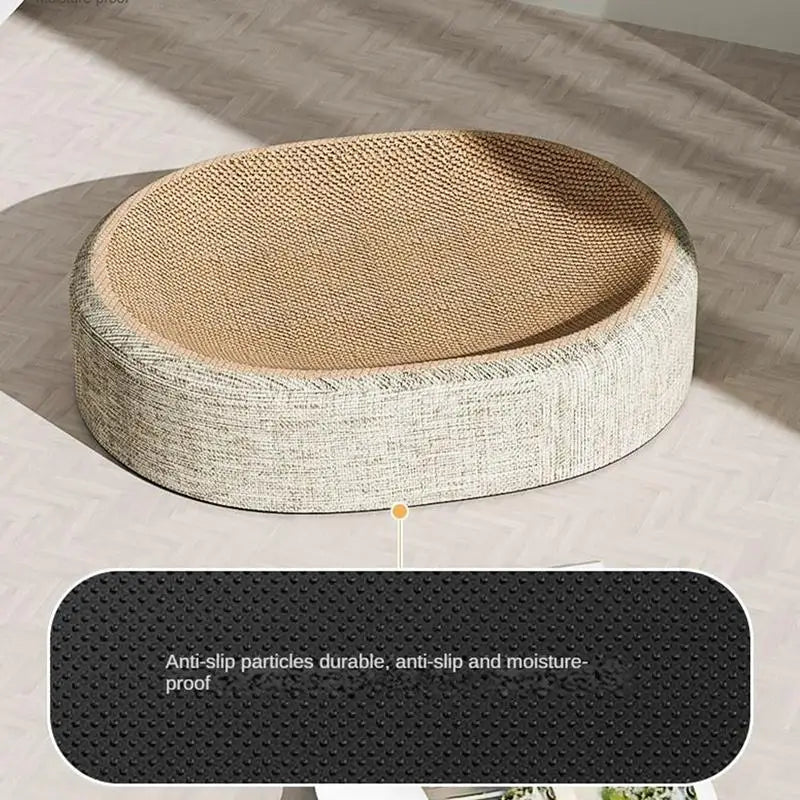 Rascador y Cama para Gato de Sisal 2 en 1 Antiestrés y Protector de Muebles