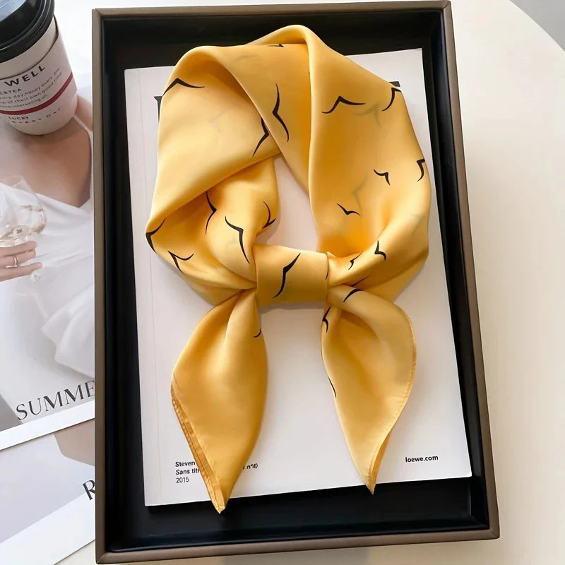 Pañuelo Elegante Tipo Seda Cuadrado para Mujer - Estilo Chic