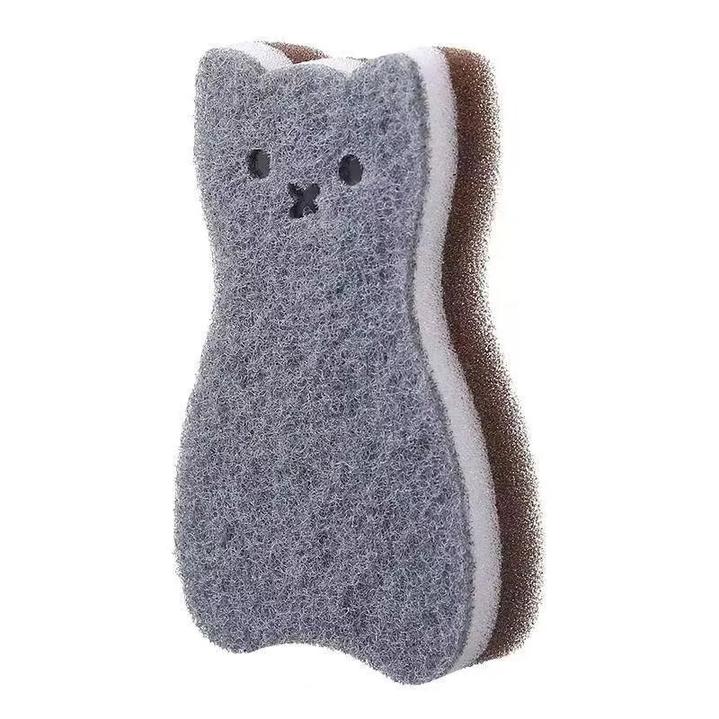 Esponjas de Cocina con Forma de Gato | Set de 4 Esponjas para Lavar Platos