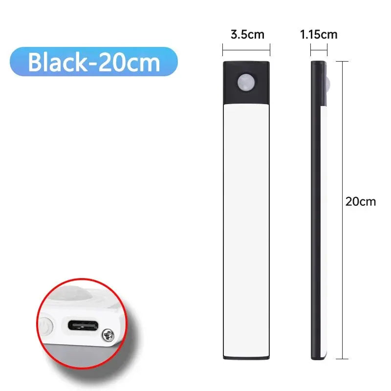 Lámpara LED para Gabinete con Sensor de Movimiento - Recargable USB-C